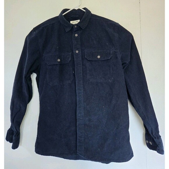 Line Of Trade Shirt Mens L Blue Corduroy Chore Button Down Workwear Outdoor Fall - Picture 1 of 8